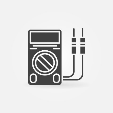 Multimeter icon - vector dark minimal symbol or logo